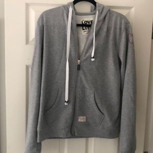 Peace Love World Zip Hoodie size L